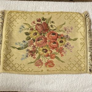 Vintage 40’s Woven Chenille Throw Pillow